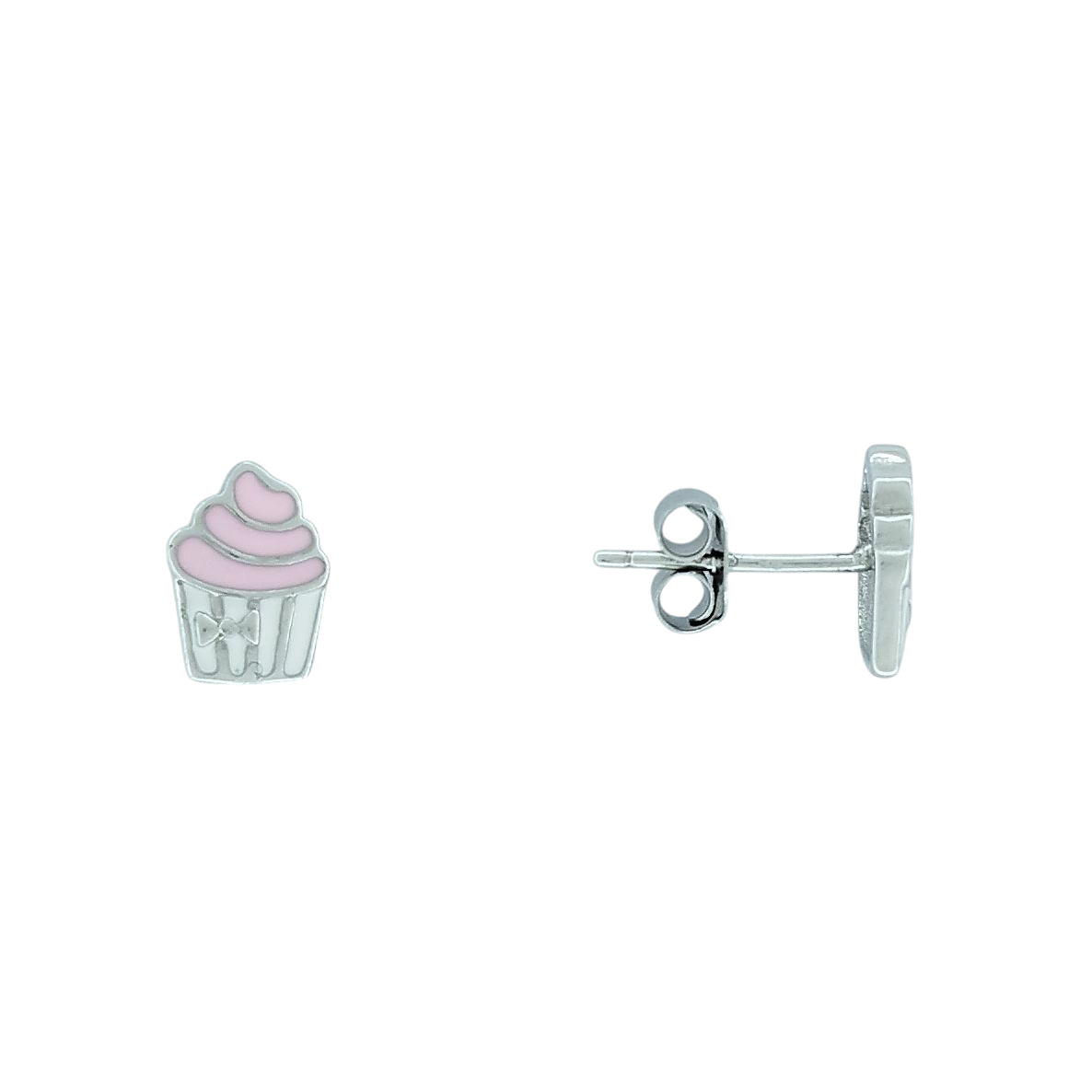 Σκουλαρίκια Cup Cake από Ασήμι 925 με Σμάλτο